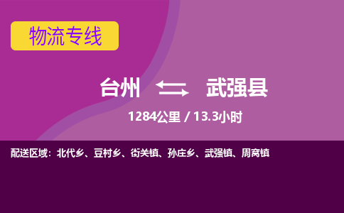 臺(tái)州到武強(qiáng)縣物流專線