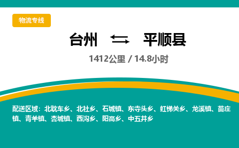 臺州到平順縣物流專線