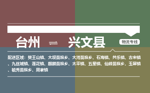 臺州到興文縣物流專線