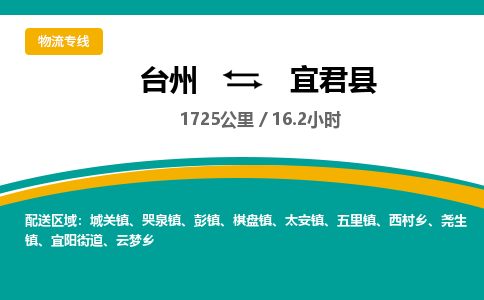 臺州到宜君縣物流專線