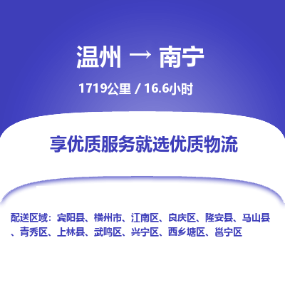 溫州到南寧江南區(qū)物流專(zhuān)線