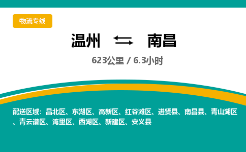 溫州到南昌青云譜區物流專線