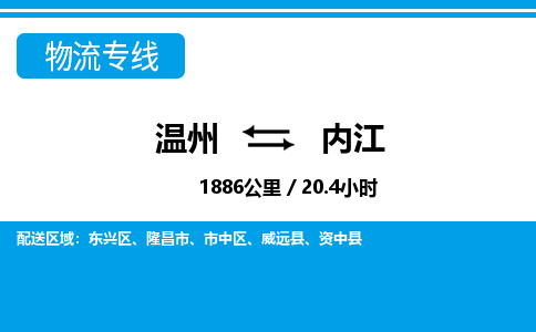 溫州到內江市中區物流專線