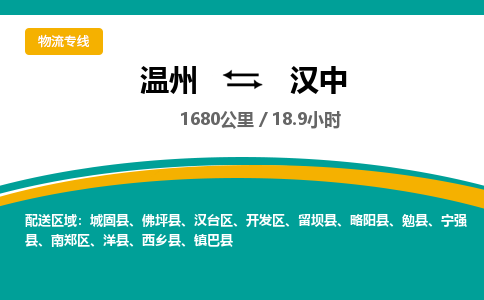 溫州到漢中開發區物流專線