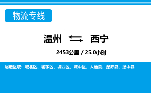 溫州到西寧城東區物流專線